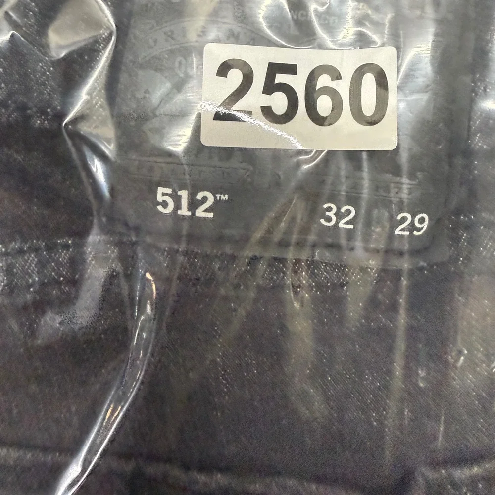 Levi's 512‎ Slim Taper Jeans Mens 32x29 Black Washed Stretch Denim Pants